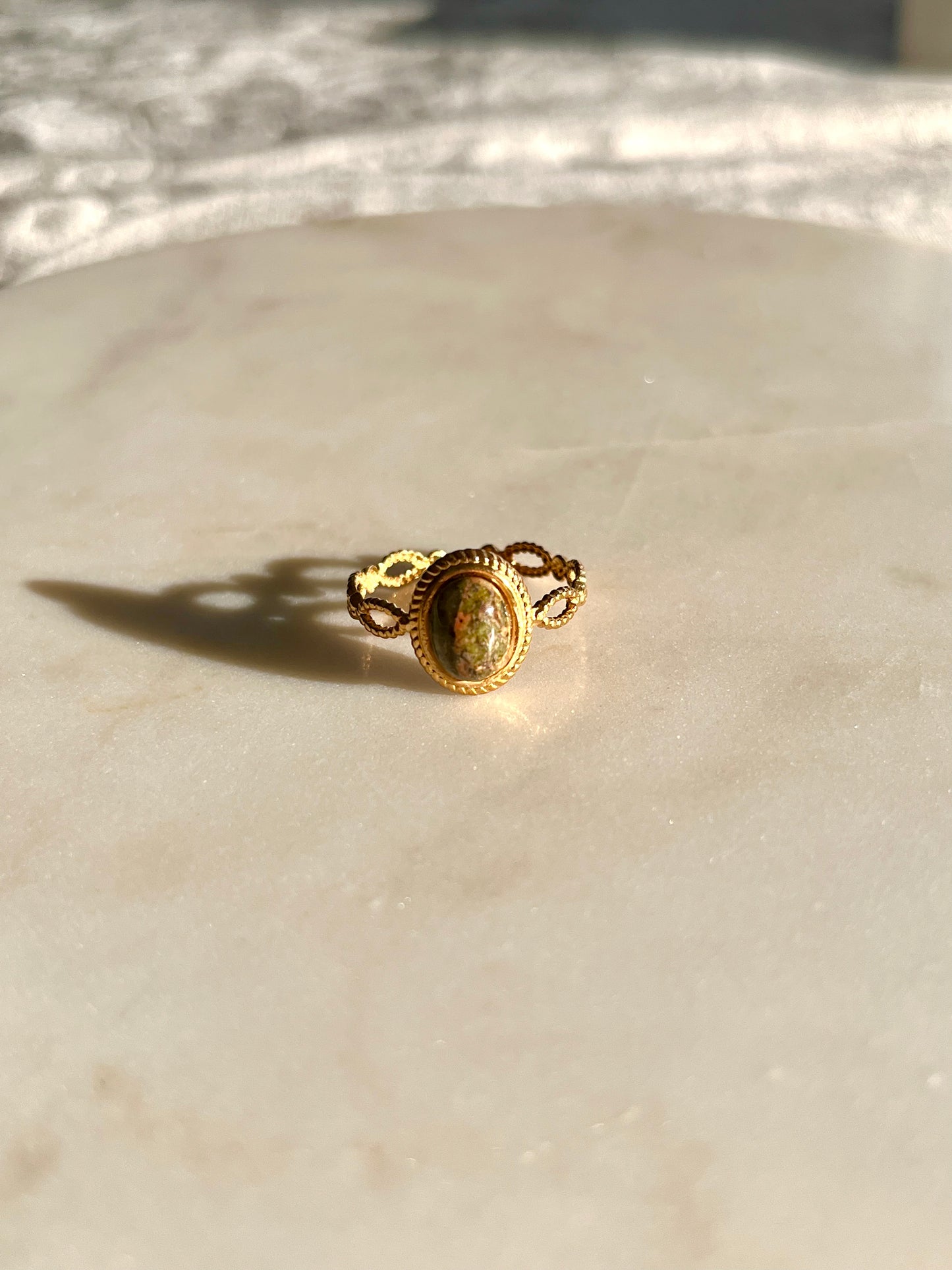 Unakite gemstone - Eowyn Ring