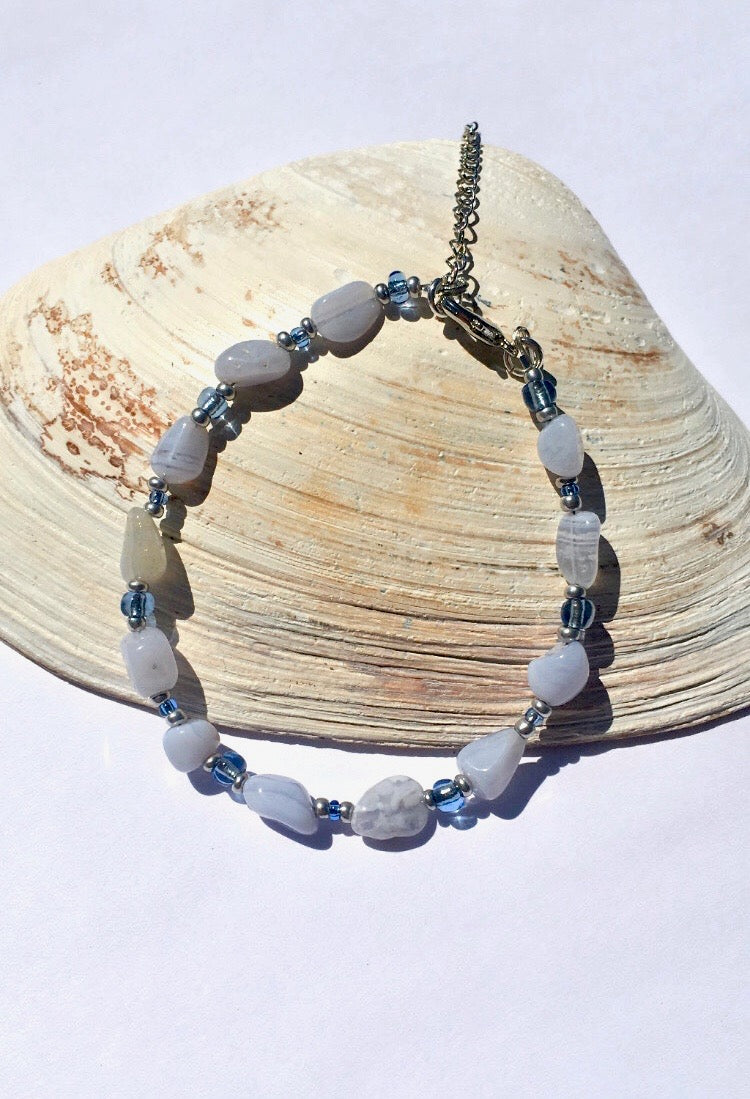 Blue lace agate gemstone bracelet