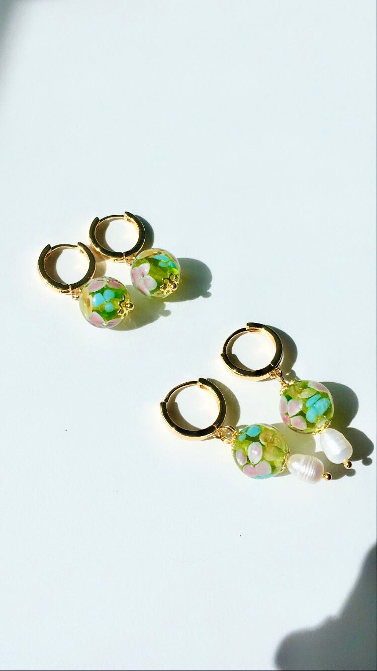 Chloe - glass bead earrings